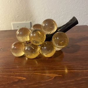 Vintage mid century modern glass amber lucite grapes